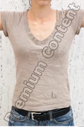 Upper Body Woman White Casual T shirt Average